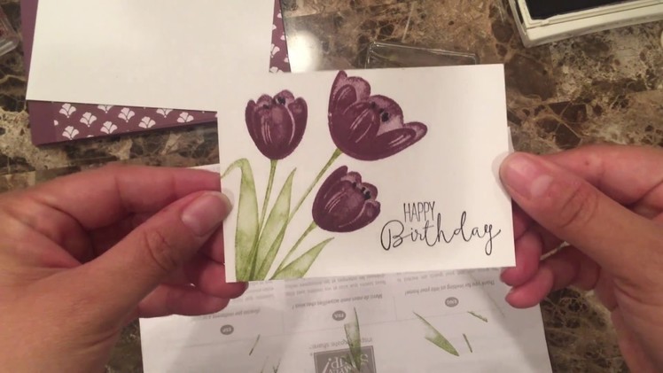 How to make a quick and easy birthday card with tranquil tulips stamp set