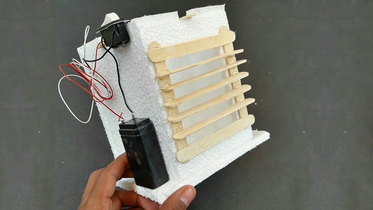 How To Make An Air Cooler At Home Using Thermocol, Popsicle Sticks And DC Motor