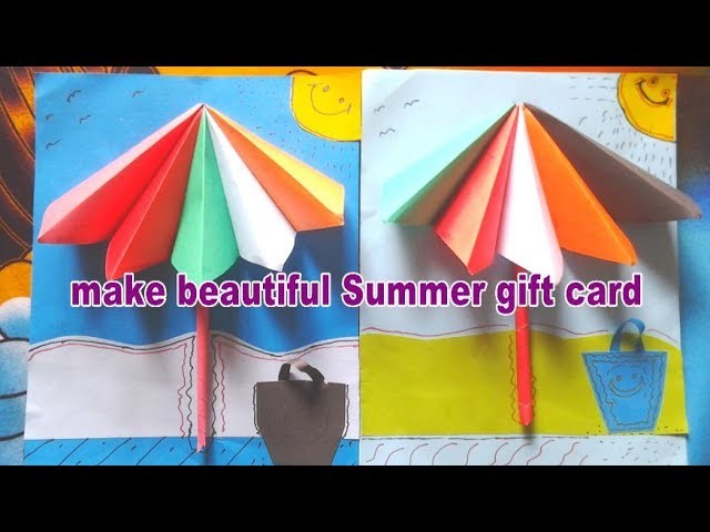 How to make beautiful summer gift card for kids| using color paper  | make easy
