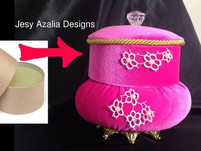 How to make Decorative jewellery box.Most beautiful round box out of hardboard tubes.