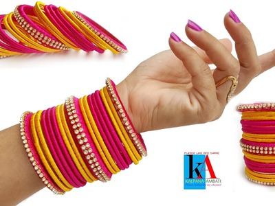 How to make designer Wedding silk thread bangles at home. designer bridal bangles simple and easy
