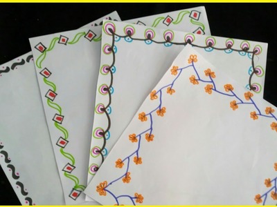 How to make(draw) borders of project files ? 4 creative border drawings ideas for project ! Frames
