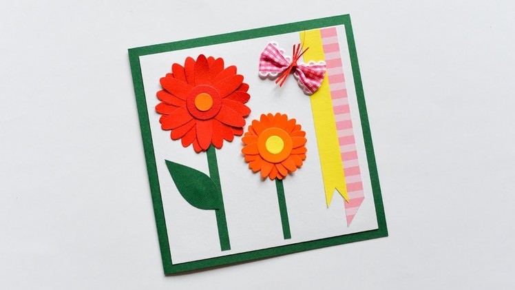 How to make : Greeting Card with Flowers | Kartka Okolicznościowa z Kwiatami - Mishellka #235 DIY