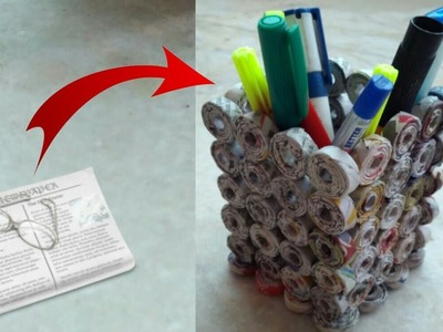 How to make news paper pen holder | HMA##067