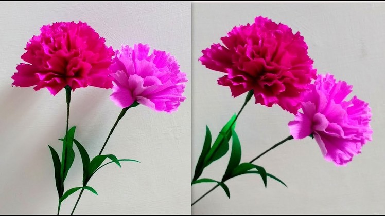 How to make Paper Flowers Carnation. Dianthus caryophyllus (flower # 187)