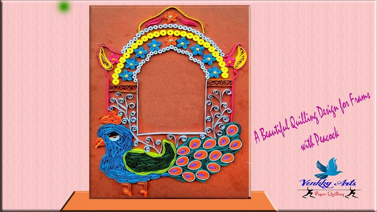 How To Make Peacock with Photo Frame | Paper Quilling Art
