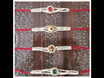 **| How to make pearls designer rakhi's at home| beautiful kundan rakhis|**
