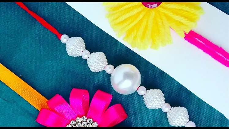 How to make Rakhi at home # 01,Rakhi making ideas at home l how to make rakhi with pearls l DIY l