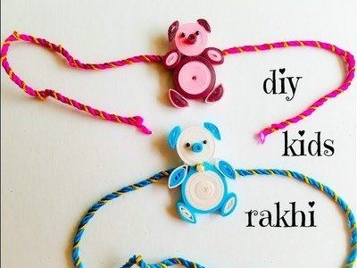 How to make rakhi at home||kids rakhi making ||Quilling Rakhi