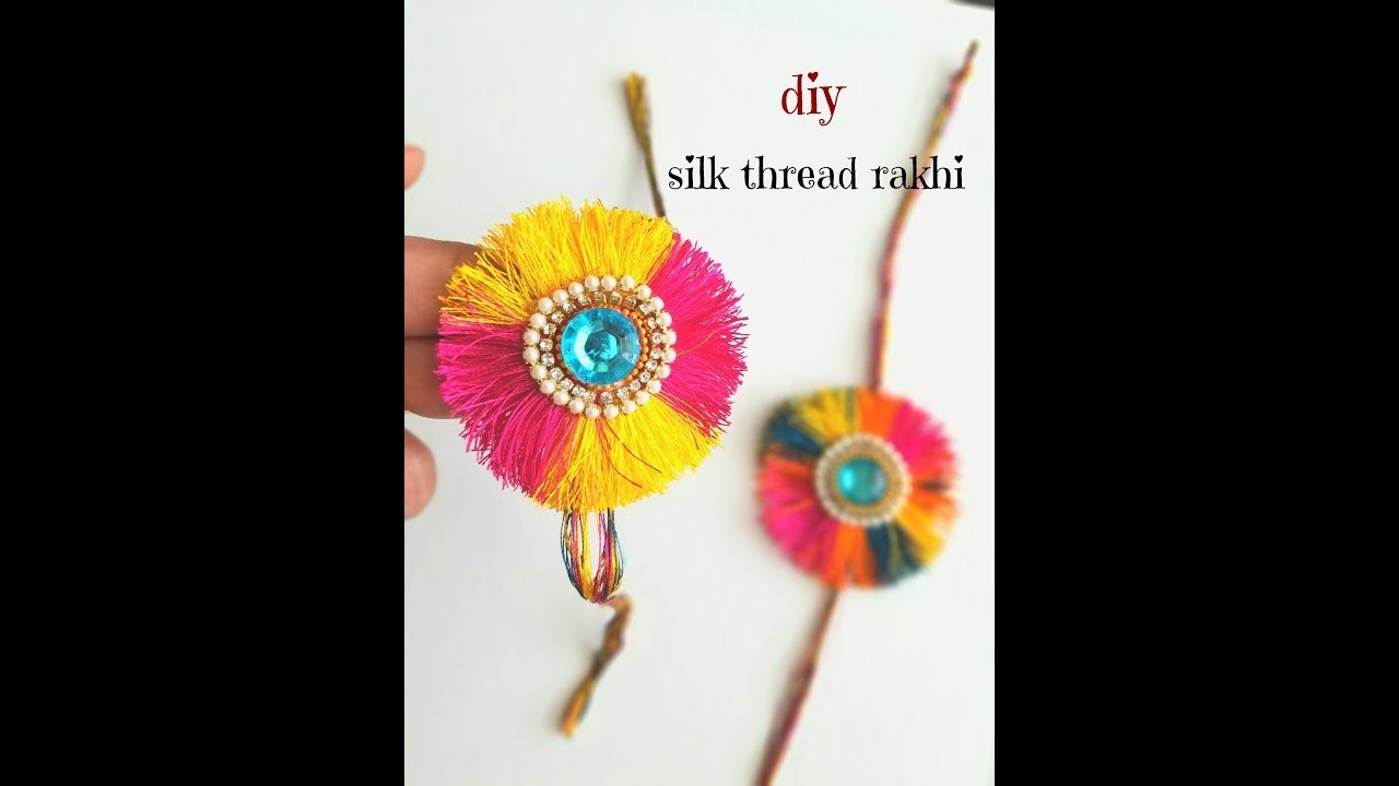 How to make rakhi at home||silk thread rakhi making||Tutorial