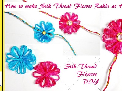 How to make Rakhi at home using Silk thread | Silk Thread Flower Rakhi using Loom DIY Tutorial