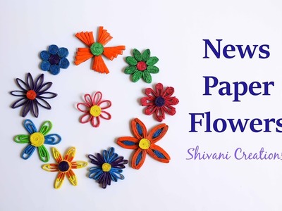 How to make Ten Different Newspaper flowers. DIY Paper Flowers