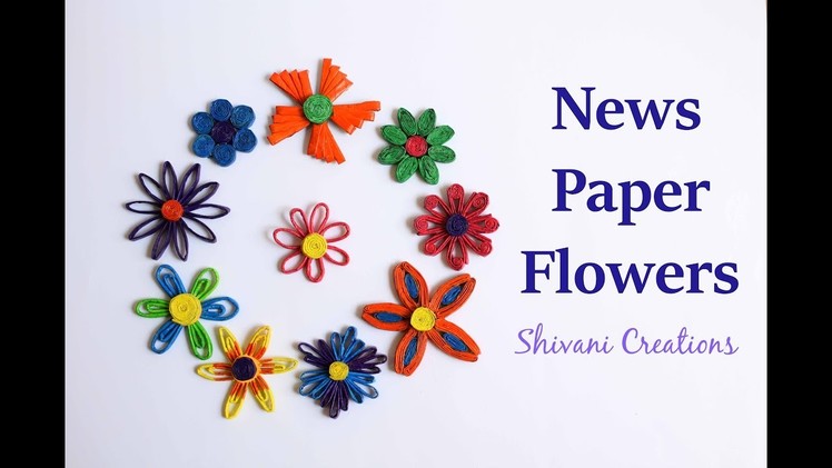 How to make Ten Different Newspaper flowers. DIY Paper Flowers