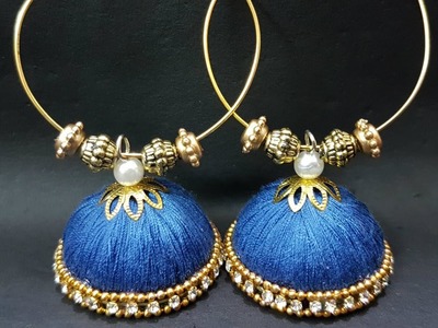 How to Make Thread Earrings Jhumka.How to Make Silk Thread Earrings Jhumka