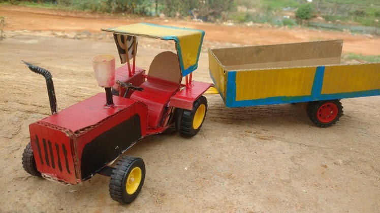 How to make  Tractor with RC motors & cardboard -crazy creation