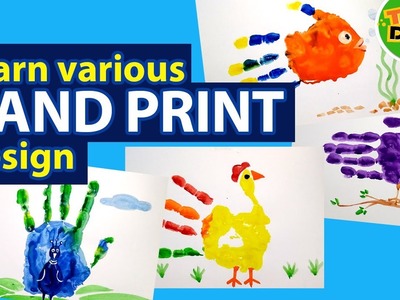 How to make various design with HAND PRINT | STEP BY STEP | Kids Drawing | TADA-DADA Art Club
