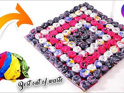 How to Reuse Your Old Clothes to make rugs, carpet, table mat | clothes recycling | Artkala 251