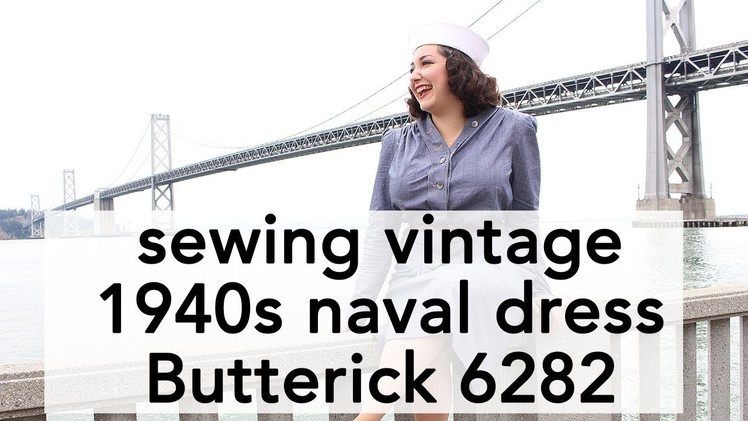 How to Sew 1940s Navy Dress, Butterick 6282 | Vintage on Tap