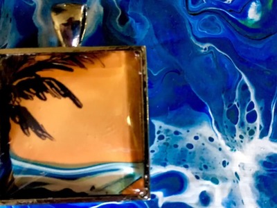 How to use Poured Fluid Acrylic Skins to make a Painted Pendant