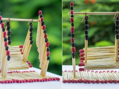 Match Stick Art:How To Make a Miniature Swing for Fairy Garden.Simple & Easy MatchStick Crafts-F8ik