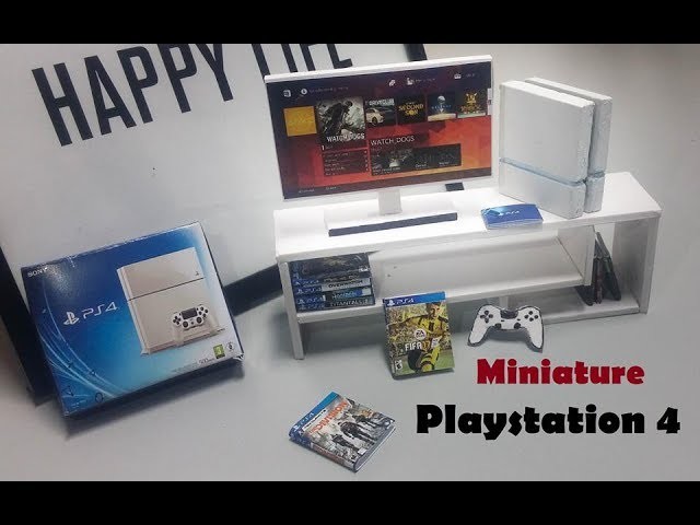 Miniature - How to Make and Unboxing Realistic Miniature Playstation 4 For DollHouse
