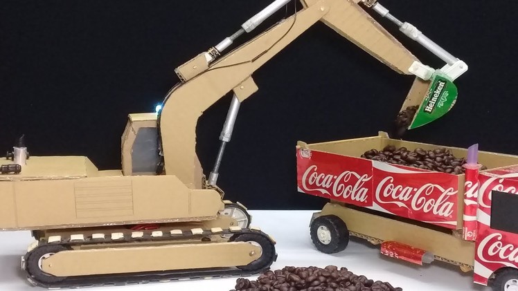 RC Excavator DIY - A Masterpiece from Cardboard! How to make a Excavator