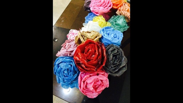 Recycled DIY: How to make Plastic Carrybag Flowers