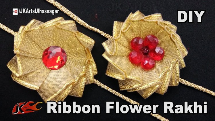 Ribbon Flower Rakhi for Raksha Bandhan | How to make Rakhi | JK Arts 1266