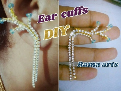 Stone chain ear cuffs - How to make ear cuffs | jewellery tutorials