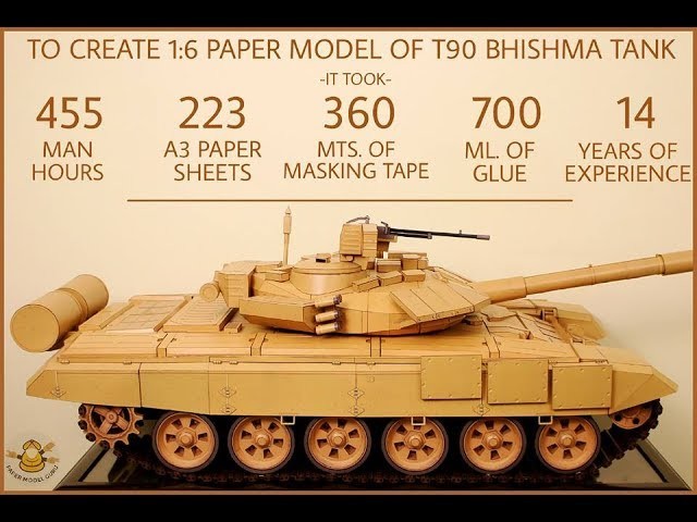 T-90 Bhishma Papercraft DIY Part 1 (How to make)