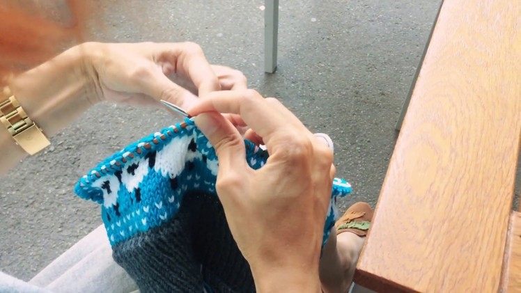 Continental fair isle knitting