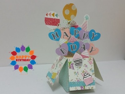 DIY#10: 3D How to make Happy Birthday Pop Up Box Card