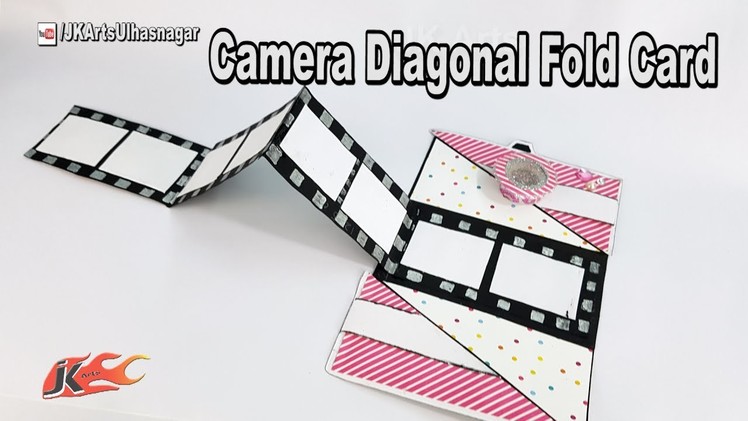 DIY Camera Diagonal Fold Card | Card for Scrapbook Pages | JK Arts 1245