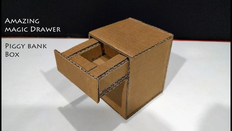 DIY! How to Make Amazing Magic Drawer Piggy Bank Box With Cardboard