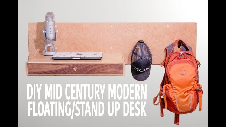 DIY Modern Standing. Floating Desk (Woodworking How To)
