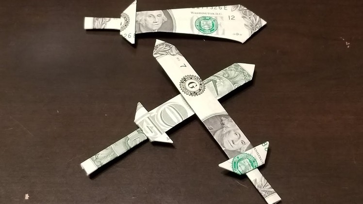 Dollar Origami Sword Quick Tutorial - How to Make A Dollar Origami Sword