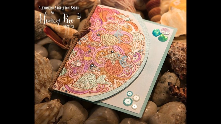 Handmade How to: Shaped card with metalllic watercolor and shadow stamping, cardmaking tutorial