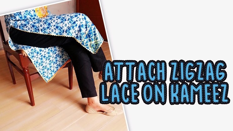 How to attach lace on slits of kurti
