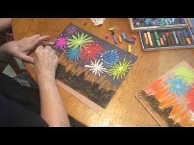 How to Draw a Fireworks Show in Chalk Pastels