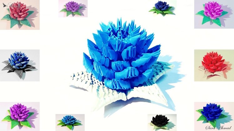 How to make 3d origami flower 7