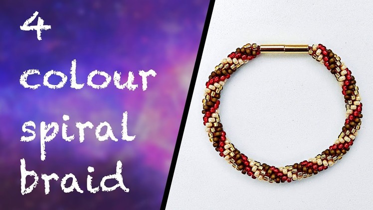 How to make a 4 colour spiral braid