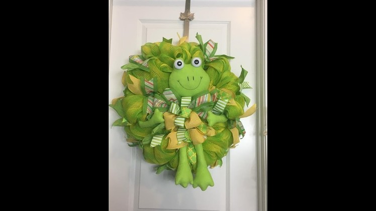 How to make a fabric deco mesh wreath with a cute frog kit