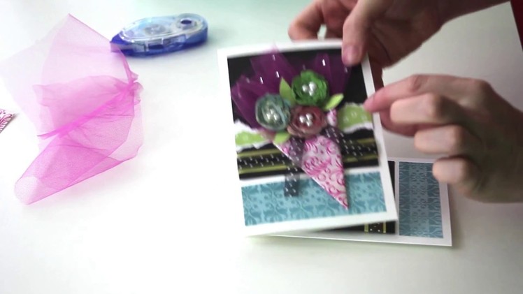 How to make a handmade greeting card for a girl - Tulle DIY
