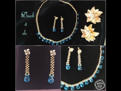 How to make crystal drop beads necklace and earrings