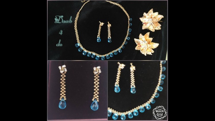 How to make crystal drop beads necklace and earrings
