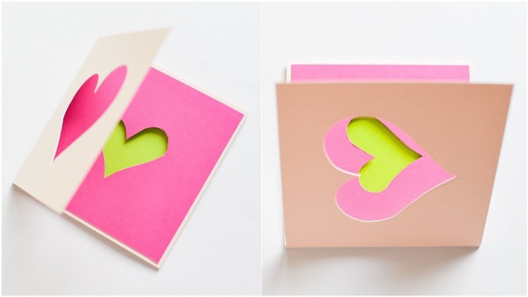 How to make : Easy Card with Hearts | Łatwa Kartka z Sercami - Mishellka #246 DIY