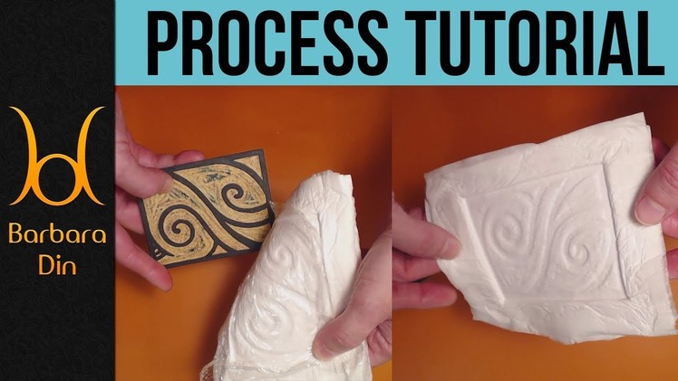 How To Make Embossed Paper using a Carved Woodblock - Tutorial by Barbara Din