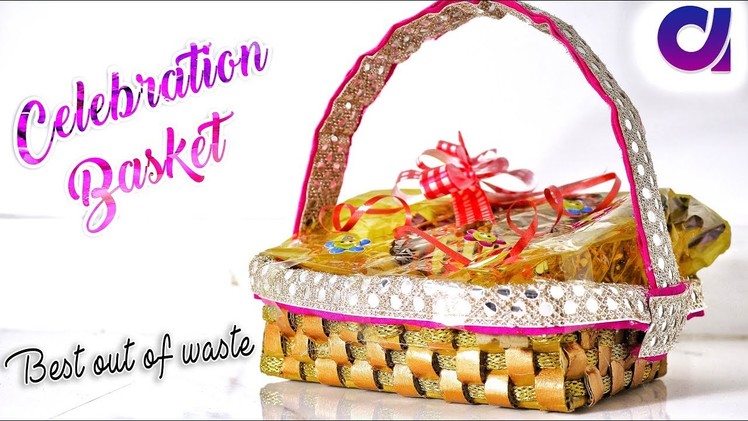 How to make gift basket from waste cardboard | Best out of waste | Artkala 263