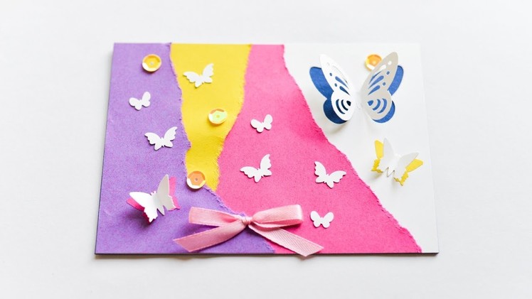 How to make : Greeting Card with Butterflies | Kartka z Motylami - Mishellka #230 DIY