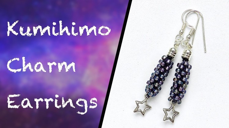 How to make kumihimo charm earrings